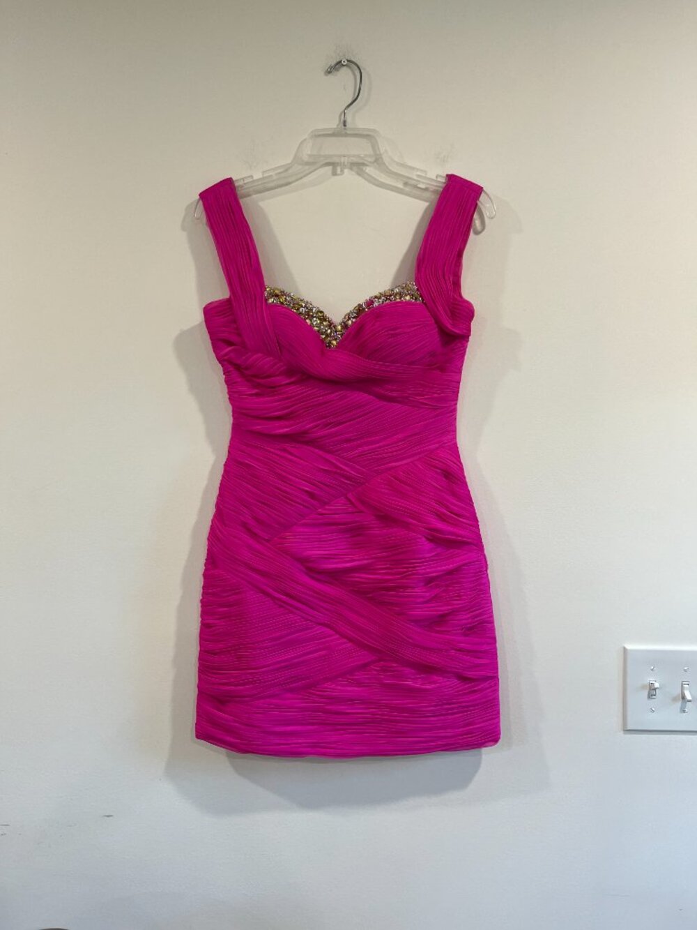 Sherri Hill Fucsia Cocktail Dress Size 4 - Picture 4 of 7